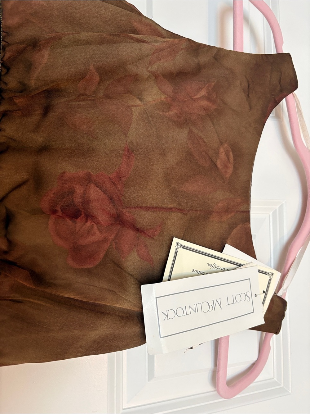 Scott McClintock Brown Maxi Dress with Subtle Rose Accents - Picture 2 of 5
